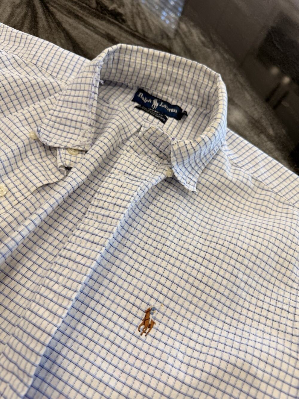 Polo Ralph Lauren Yarmouth Oxford Button Down Shirt Mens 16 32/33 Blue Check